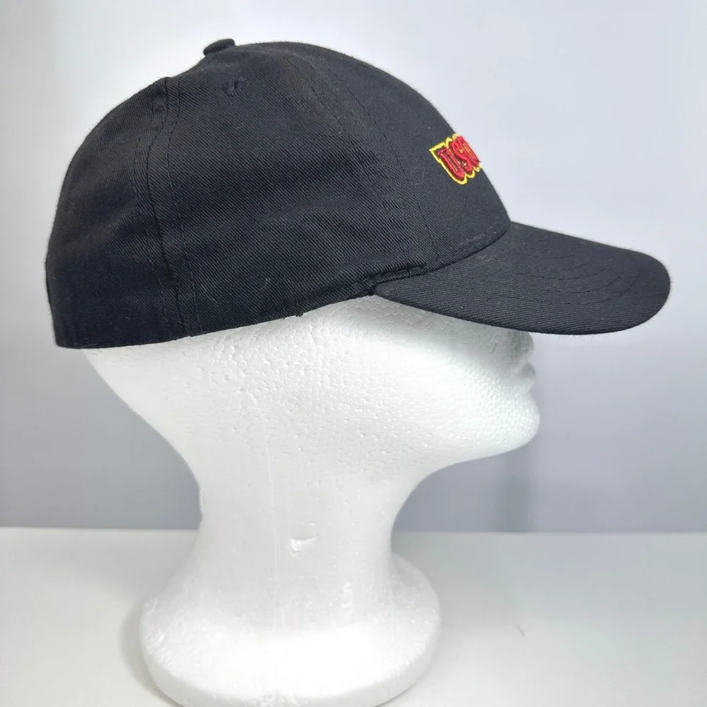 VTG 90s USC Trojans Embroidered Baseball Cap‎ L/XL Black California Headwear